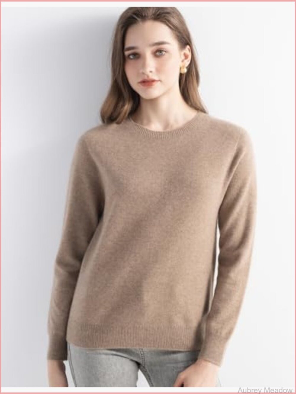 100% Pure Cashmere Crew Neck Long Sleeve Pullover Sweater - Picture 3 of 7